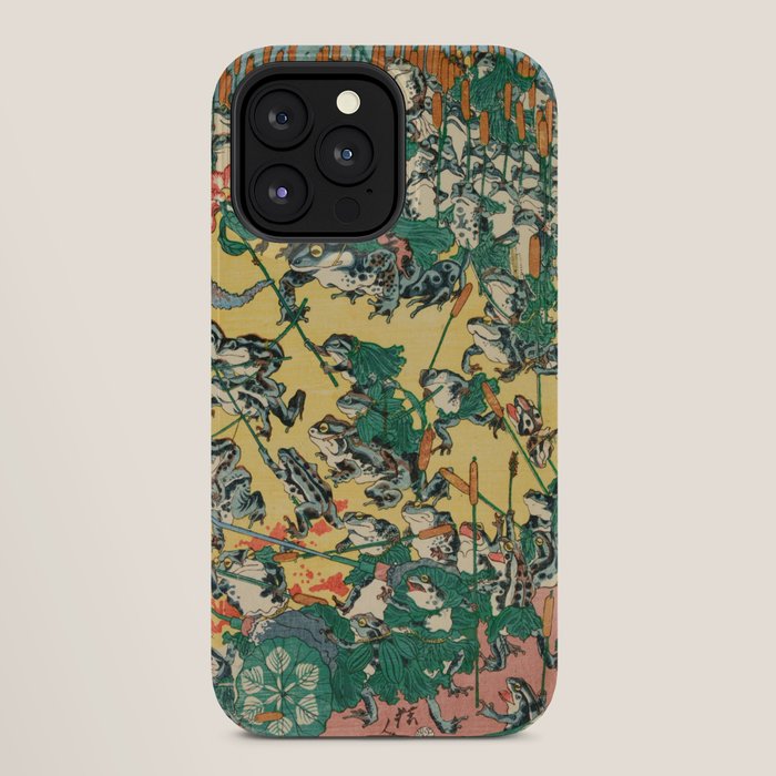 Fashionable Battle of Frogs by Kawanabe Kyosai, 1864 iPhone Case Gallery Image 28