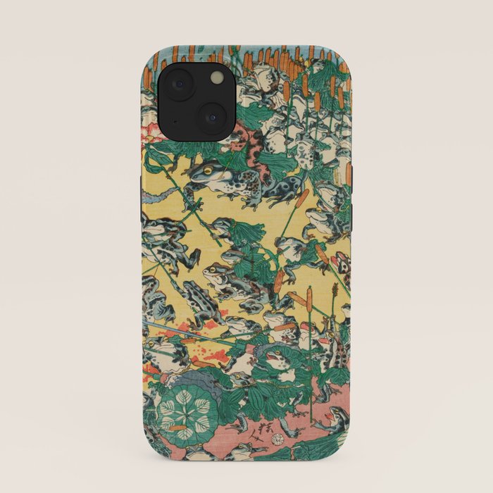 Fashionable Battle of Frogs by Kawanabe Kyosai, 1864 iPhone Case Gallery Image 37