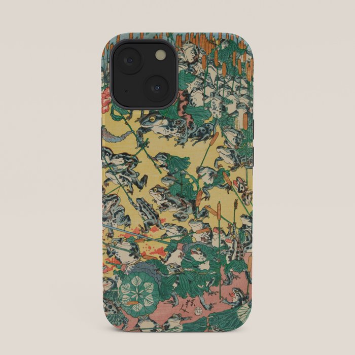 Fashionable Battle of Frogs by Kawanabe Kyosai, 1864 iPhone Case Gallery Image 33
