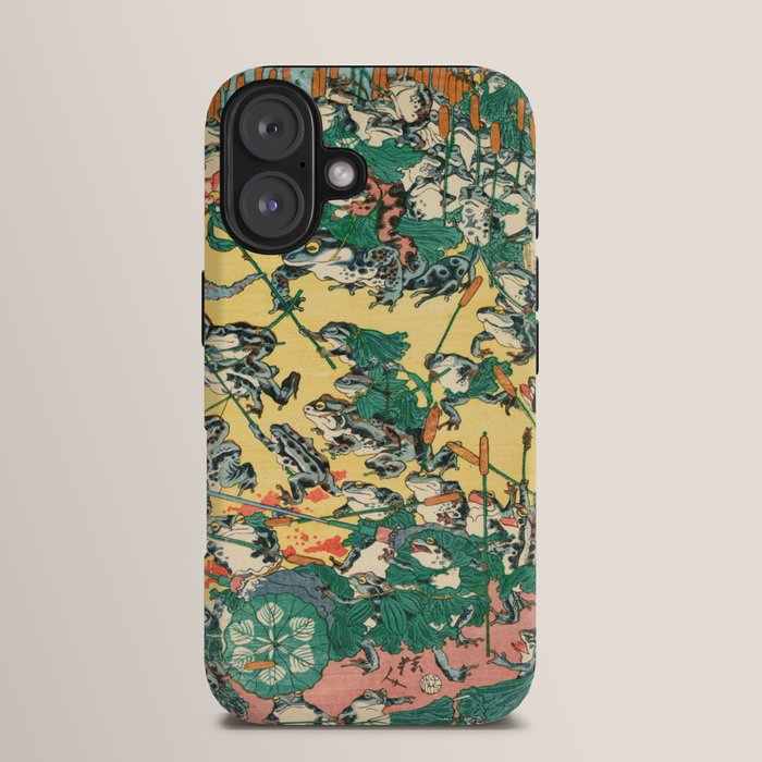 Fashionable Battle of Frogs by Kawanabe Kyosai, 1864 iPhone Case Gallery Image 13