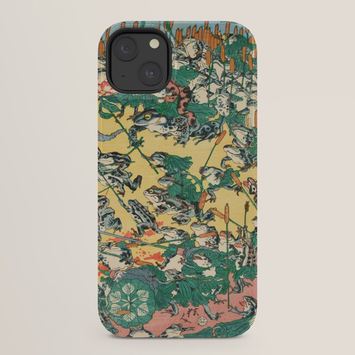 Fashionable Battle of Frogs by Kawanabe Kyosai, 1864 iPhone Case Gallery Image 30