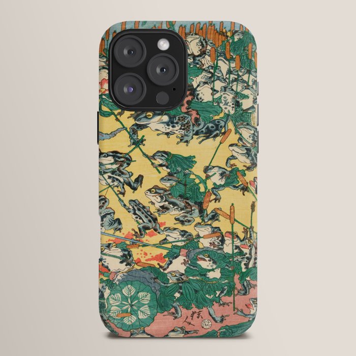 Fashionable Battle of Frogs by Kawanabe Kyosai, 1864 iPhone Case Gallery Image 16