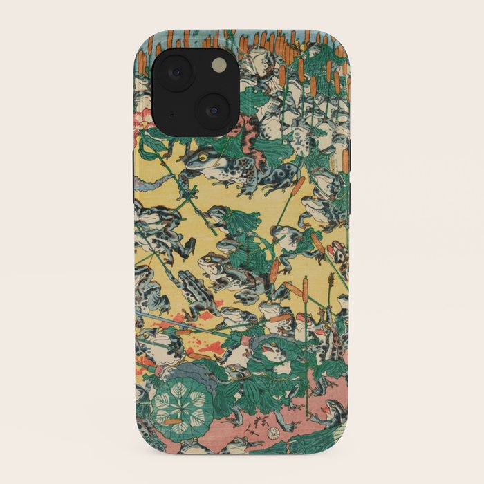 Fashionable Battle of Frogs by Kawanabe Kyosai, 1864 iPhone Case Gallery Image 38