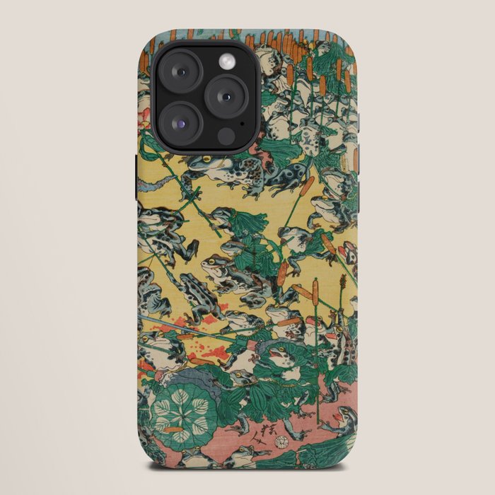 Fashionable Battle of Frogs by Kawanabe Kyosai, 1864 iPhone Case Gallery Image 12
