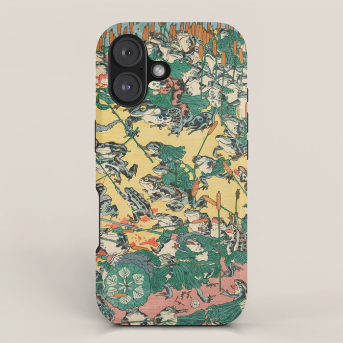 Fashionable Battle of Frogs by Kawanabe Kyosai, 1864 iPhone Case Gallery Image 1