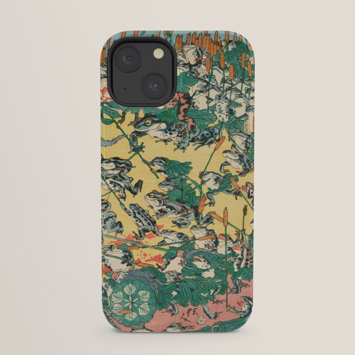 Fashionable Battle of Frogs by Kawanabe Kyosai, 1864 iPhone Case Gallery Image 21