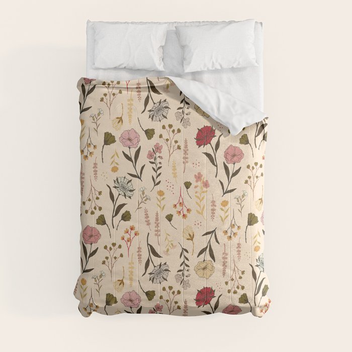 Spring Garden Flower Collection - Cream Comforter Gallery Image 3