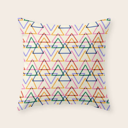 Colorful Triangle Stamp Pattern Throw Pillow Gallery Image 4