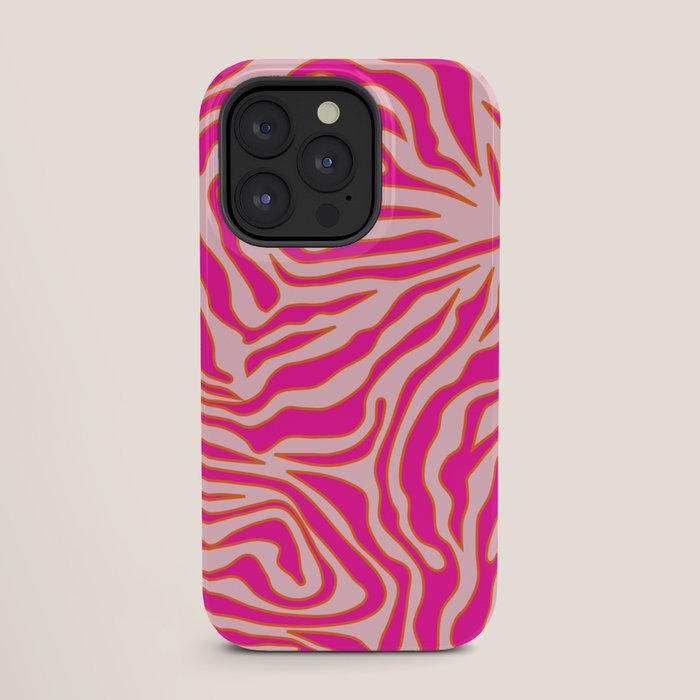 Zebra Print Pink And Orange Zebra Stripes Wild Animal Print Preppy Decor Modern Zebra Pattern iPhone Case Gallery Image 27
