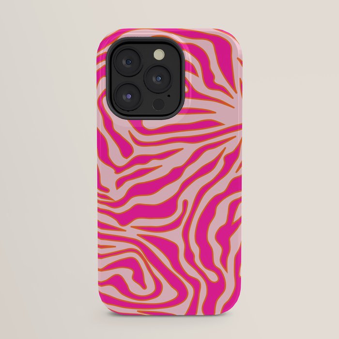 Zebra Print Pink And Orange Zebra Stripes Wild Animal Print Preppy Decor Modern Zebra Pattern iPhone Case Gallery Image 23