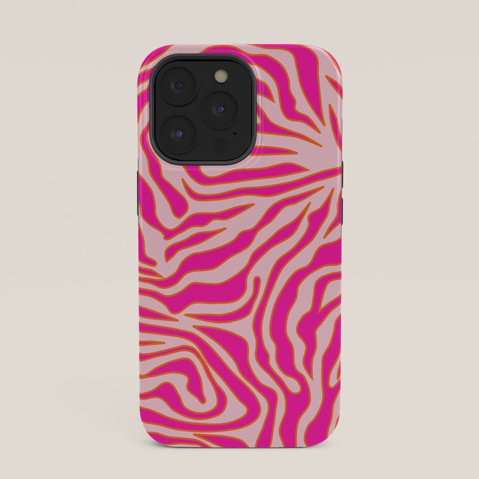 Zebra Print Pink And Orange Zebra Stripes Wild Animal Print Preppy Decor Modern Zebra Pattern iPhone Case Gallery Image 35