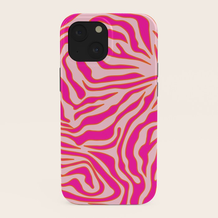 Zebra Print Pink And Orange Zebra Stripes Wild Animal Print Preppy Decor Modern Zebra Pattern iPhone Case Gallery Image 38