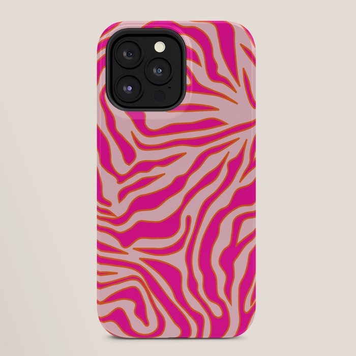 Zebra Print Pink And Orange Zebra Stripes Wild Animal Print Preppy Decor Modern Zebra Pattern iPhone Case Gallery Image 28