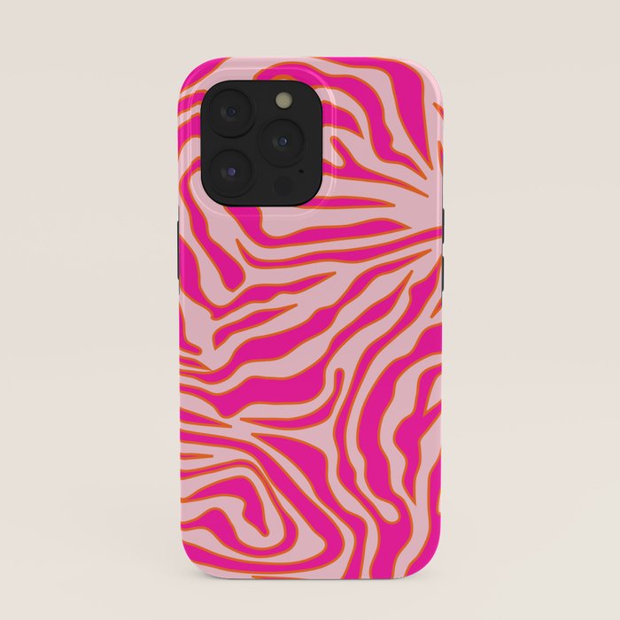 Zebra Print Pink And Orange Zebra Stripes Wild Animal Print Preppy Decor Modern Zebra Pattern iPhone Case Gallery Image 39