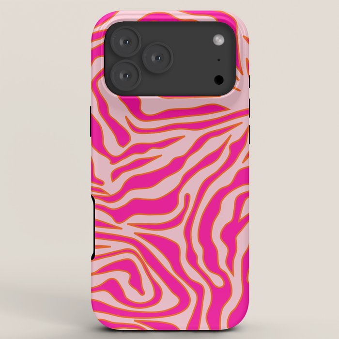Zebra Print Pink And Orange Zebra Stripes Wild Animal Print Preppy Decor Modern Zebra Pattern iPhone Case Gallery Image 8