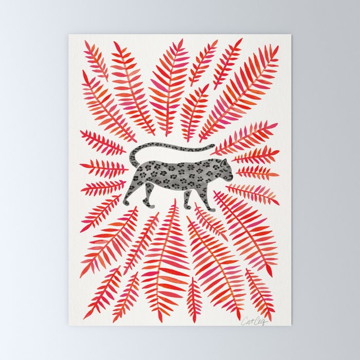Black Jaguar - Red Leaf Palette Mini Art Print Gallery Image 6