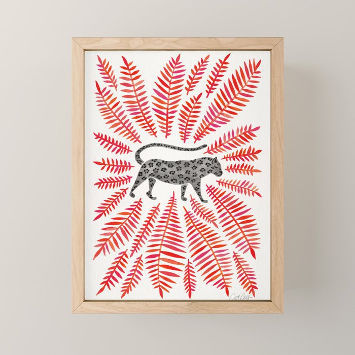 Black Jaguar - Red Leaf Palette Mini Art Print Gallery Image 1