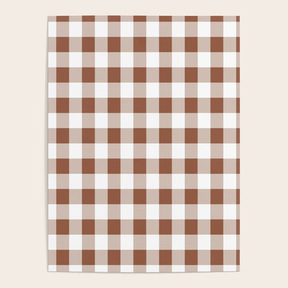 Gingham Large Brown White Poster Gallery Image 1