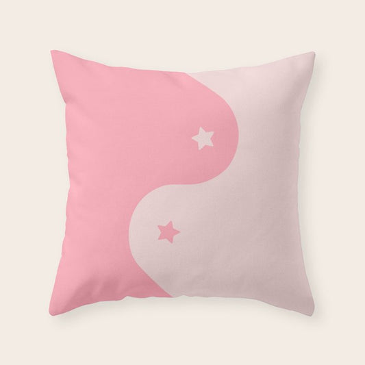 Pinkie Yin Yang Stars Throw Pillow Gallery Image 1