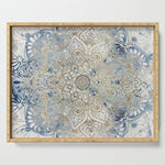 Yoga, Mandala, Blue and Gold Serving Tray Gallery Image 1