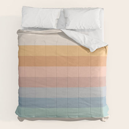 Pastel Retro Rainbow Stripes Comforter Gallery Image 7
