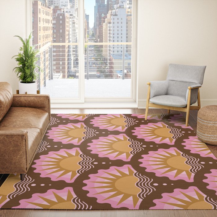 Sunset Seigaiha - Pink & Burgundy Rug Gallery Image 4