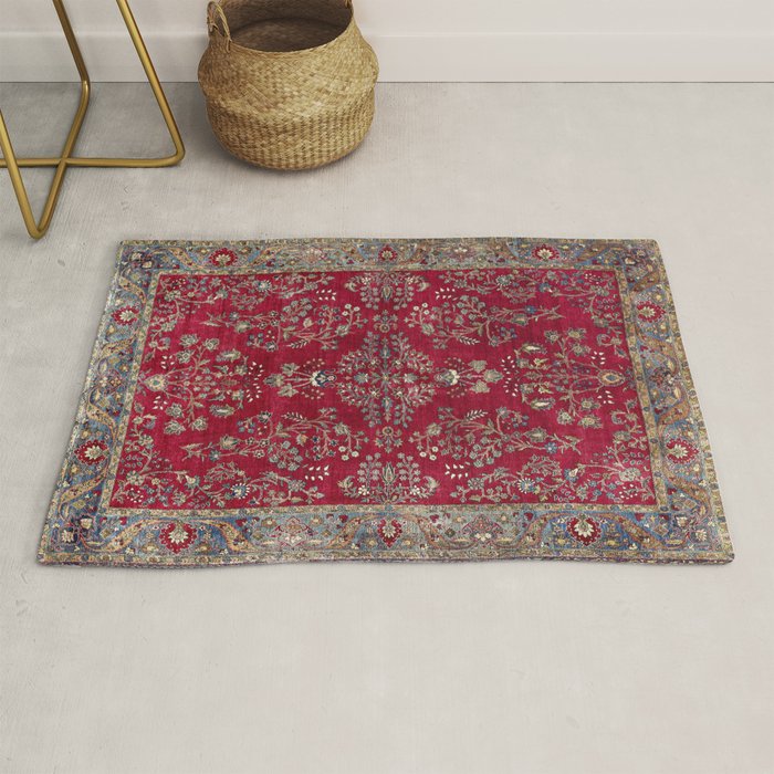 Kashan Central Persian Silk Rug Print Rug Gallery Image 1