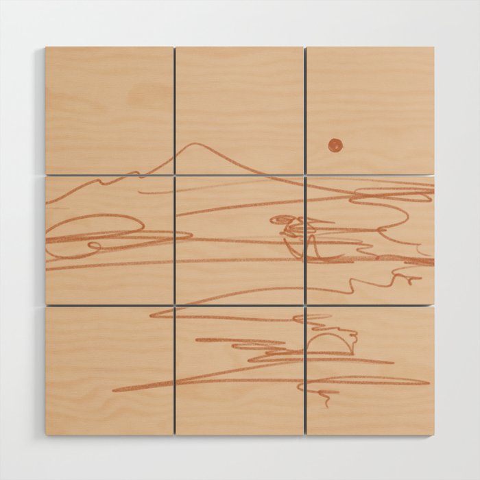 Line Mountain Sunset. Wood Wall Art Gallery Image 2