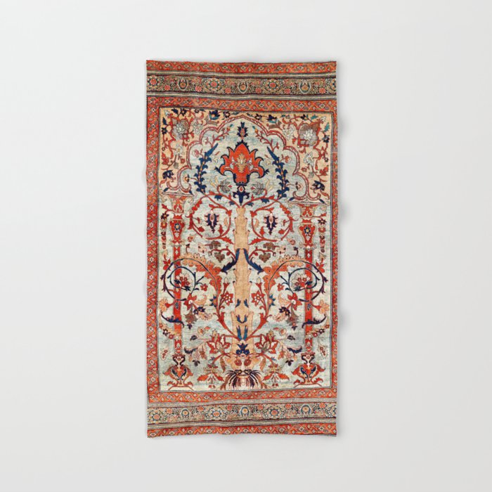 Tabriz Azerbaijan Northwest Persian Silk Rug Print Bath Towel Gallery Image 2