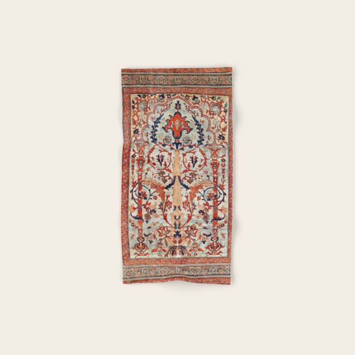 Tabriz Azerbaijan Northwest Persian Silk Rug Print Bath Towel Gallery Image 1