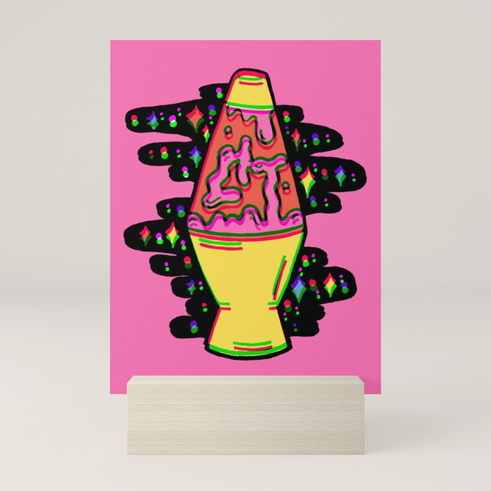 Lit Lava Lamp in pink in 3D Mini Art Print Gallery Image 5