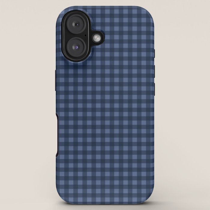 Gingham Plaid Pattern - Navy Blue iPhone Case Gallery Image 5