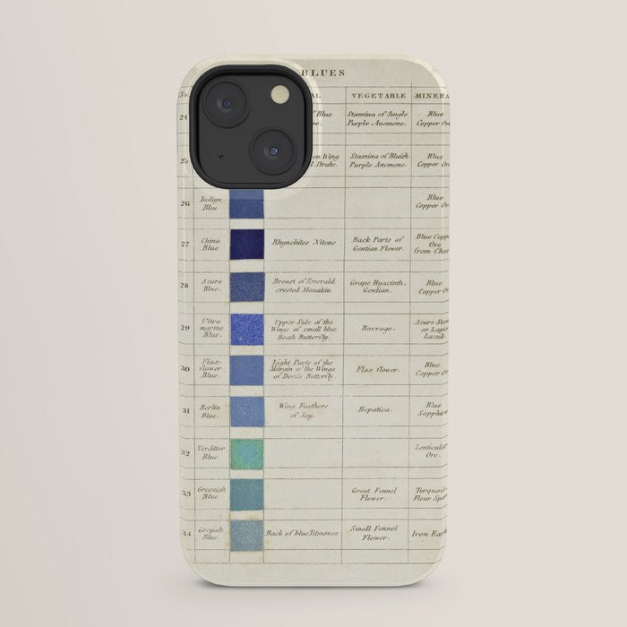 Blues by Patrick Syme from "Wernerâs Nomenclature of Colours" (1821) iPhone Case Gallery Image 29