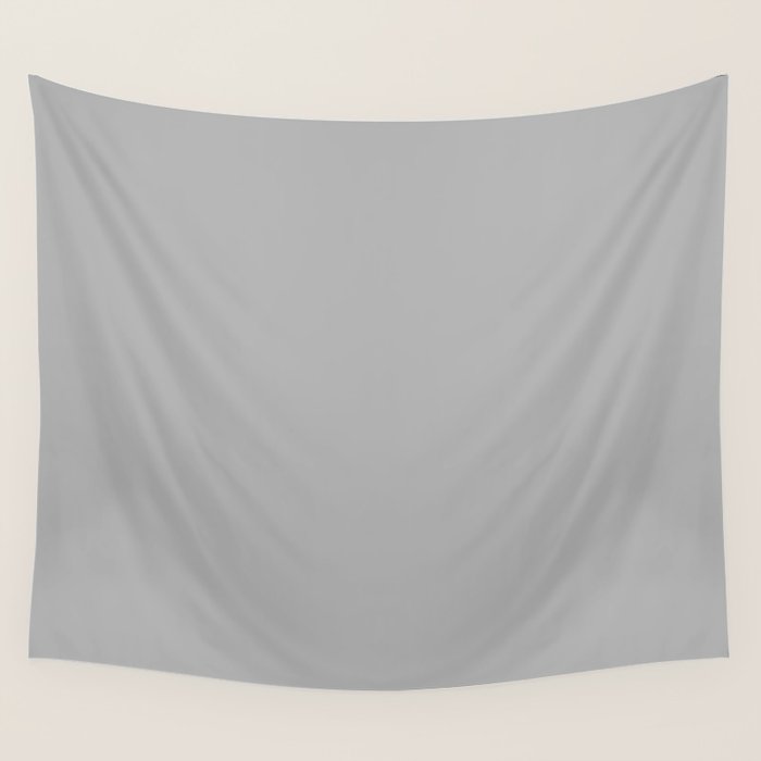 Light Gray Solid. Silver Minimalism Wall Tapestry Gallery Image 3