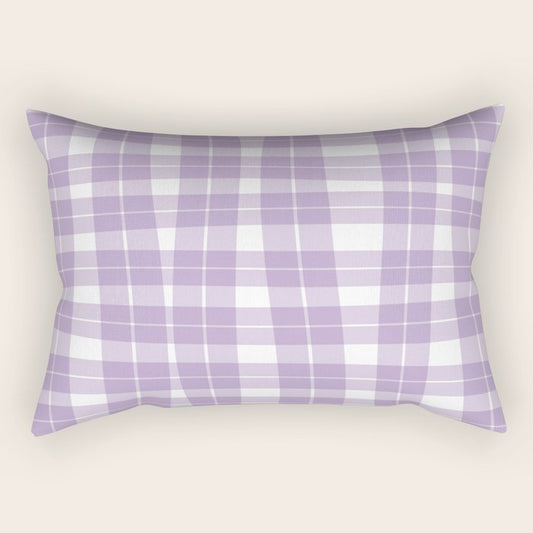 Wavy Plaid Lilac White Rectangular Pillow Gallery Image 1