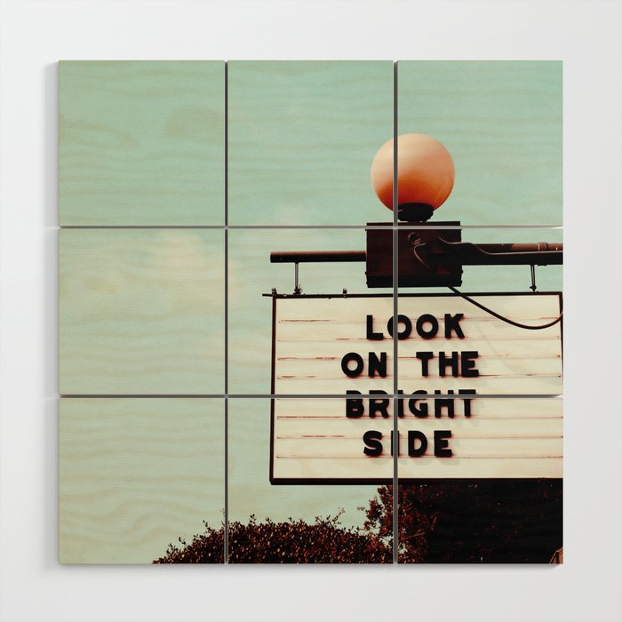 Look on The Bright Side Marquee Sign, Austin Motel, Austin, Texas Wood Wall Art Gallery Image 3