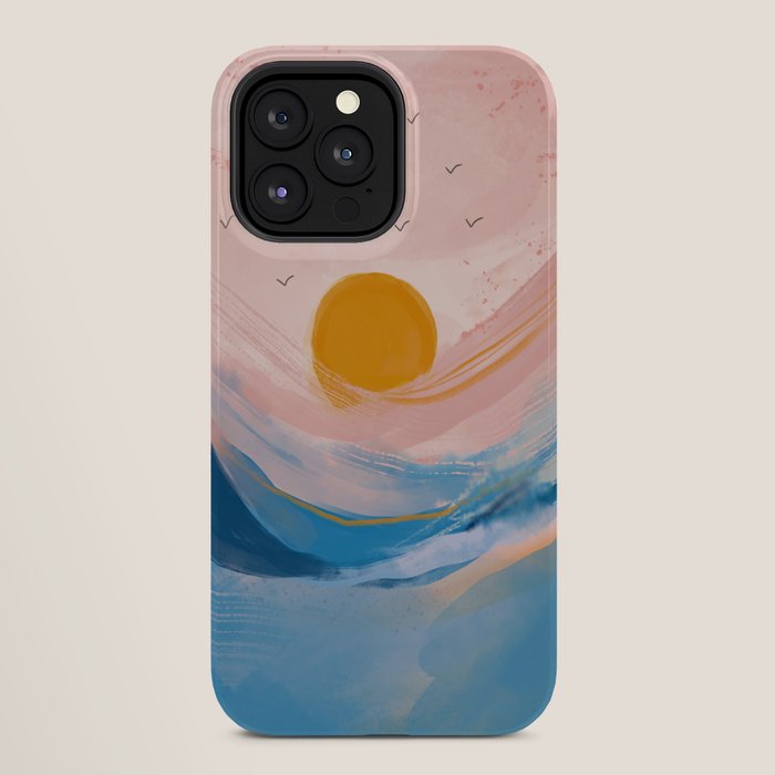 Pink and Blue Abstract Art Ocean and Sunrise iPhone Case Gallery Image 28