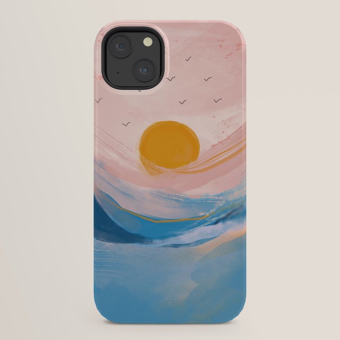 Pink and Blue Abstract Art Ocean and Sunrise iPhone Case Gallery Image 22