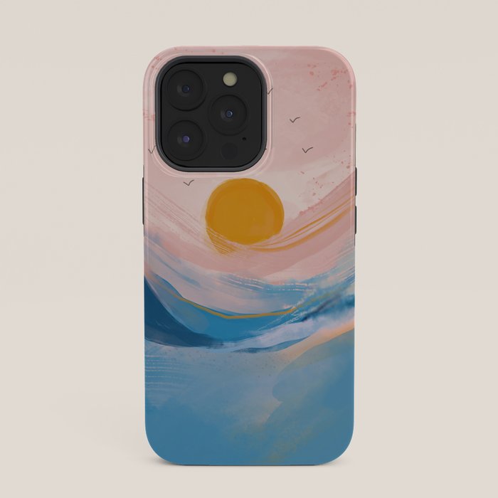 Pink and Blue Abstract Art Ocean and Sunrise iPhone Case Gallery Image 35
