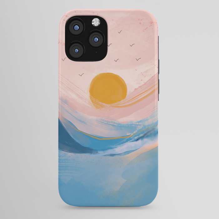 Pink and Blue Abstract Art Ocean and Sunrise iPhone Case Gallery Image 44
