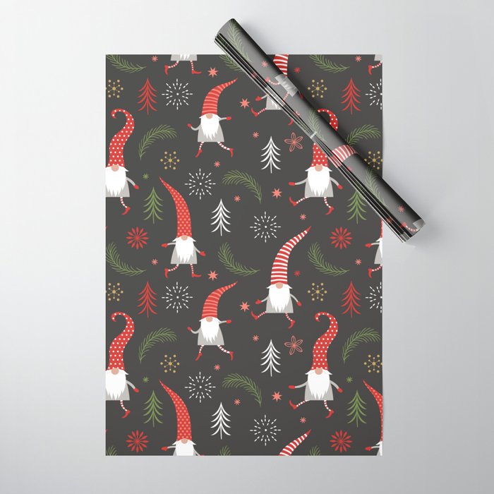 Cute Christmas Elves Wrapping Paper Gallery Image 1