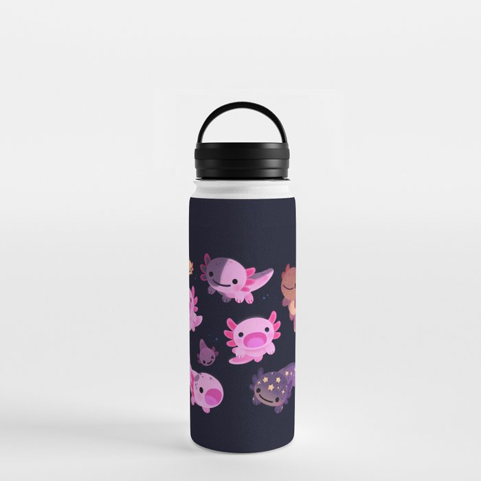 Happy axolotl - dark Water Bottle Gallery Image 3