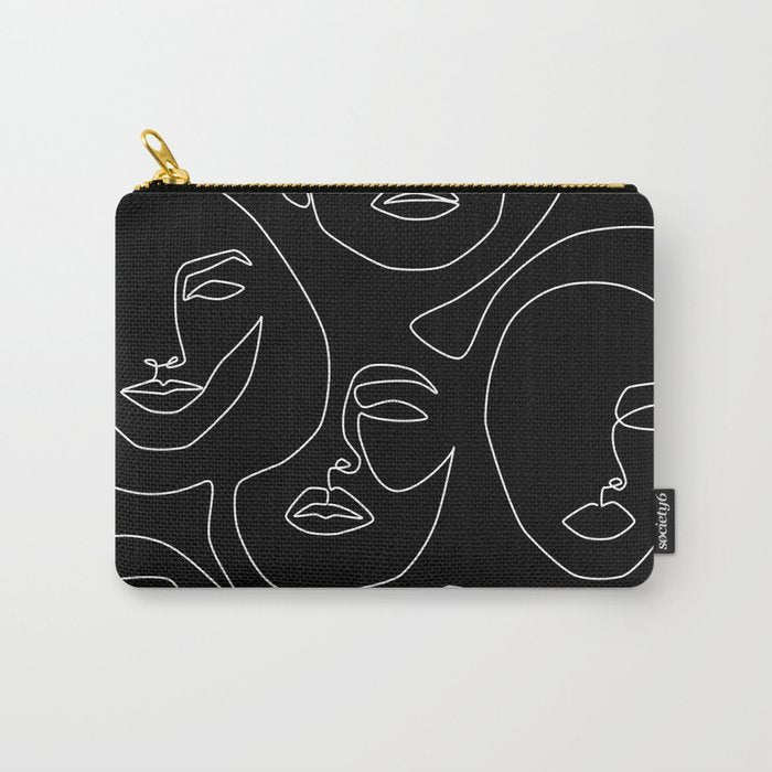Faces in Dark Carry All Pouch Gallery Image 1