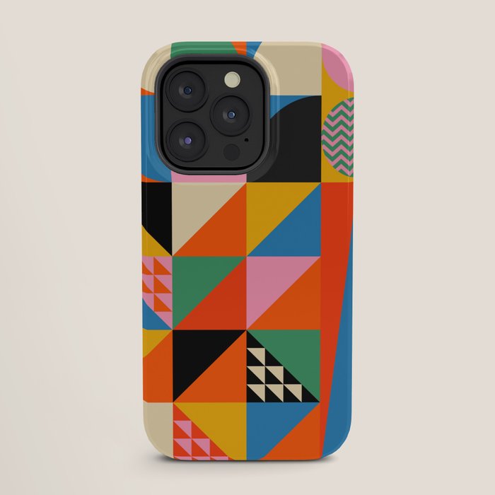 Geometric abstraction in colorful shapes iPhone Case Gallery Image 27