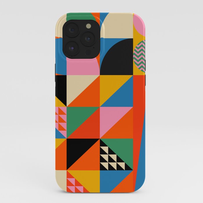 Geometric abstraction in colorful shapes iPhone Case Gallery Image 40
