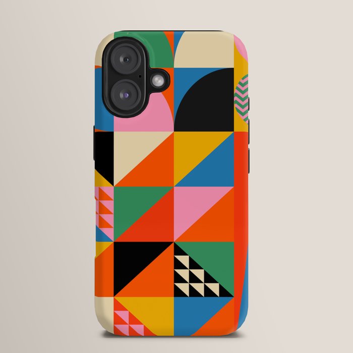 Geometric abstraction in colorful shapes iPhone Case Gallery Image 13