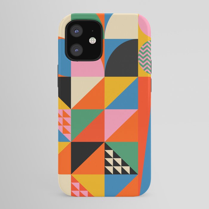 Geometric abstraction in colorful shapes iPhone Case Gallery Image 41