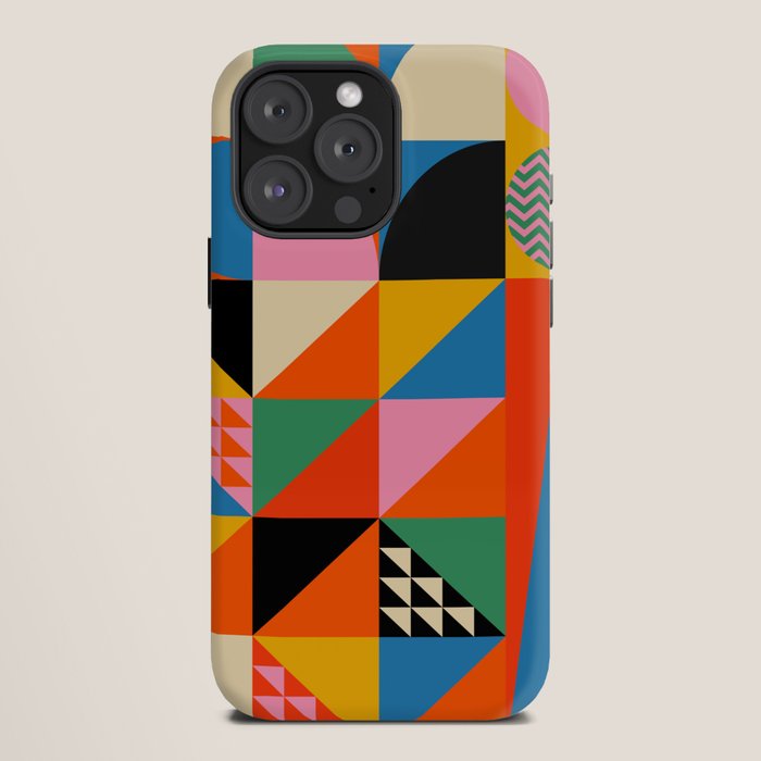 Geometric abstraction in colorful shapes iPhone Case Gallery Image 12