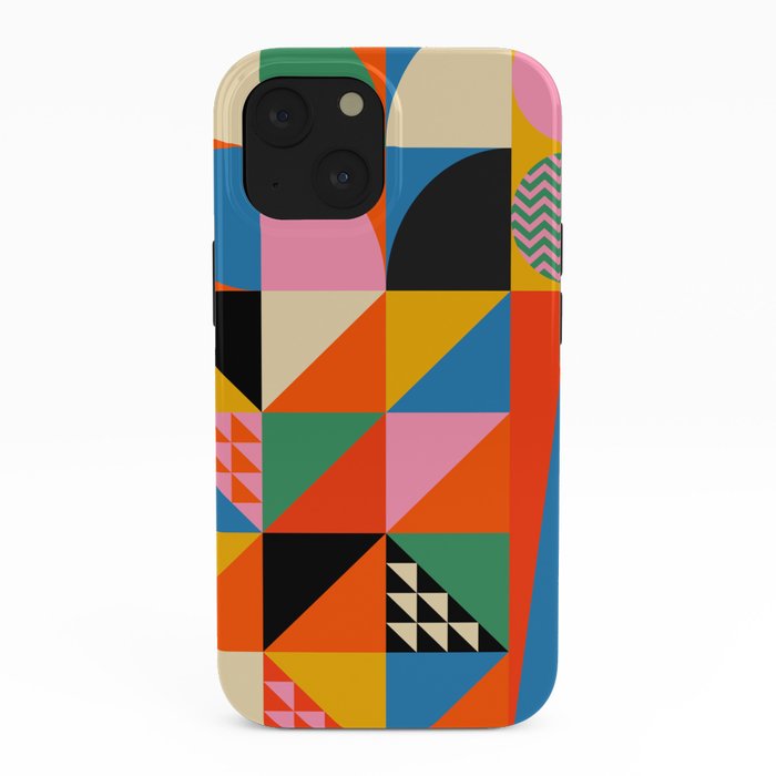 Geometric abstraction in colorful shapes iPhone Case Gallery Image 38