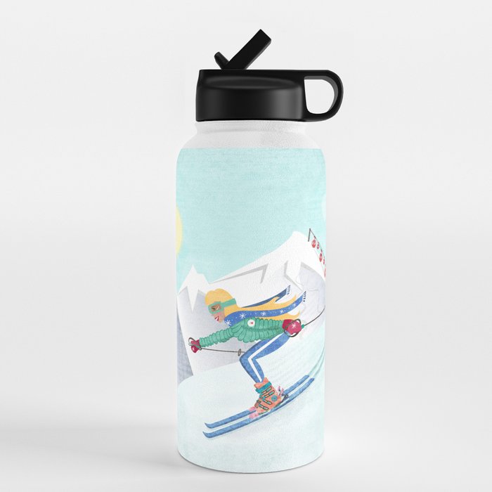 Skiing Girl Water Bottle Gallery Image 4